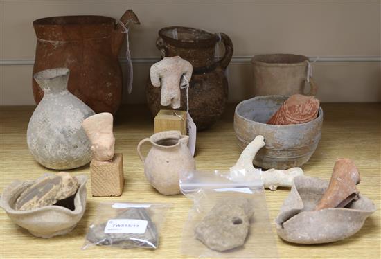 A collection of pottery artefacts,